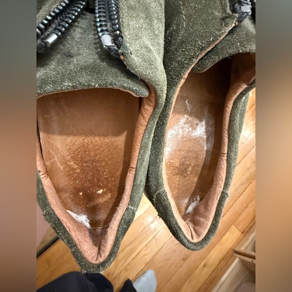 Frye Lena green suede top zip sneakers size 7M - Picture 2 of 4